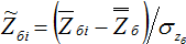 Формула расчета нормированных среднемесячных величин