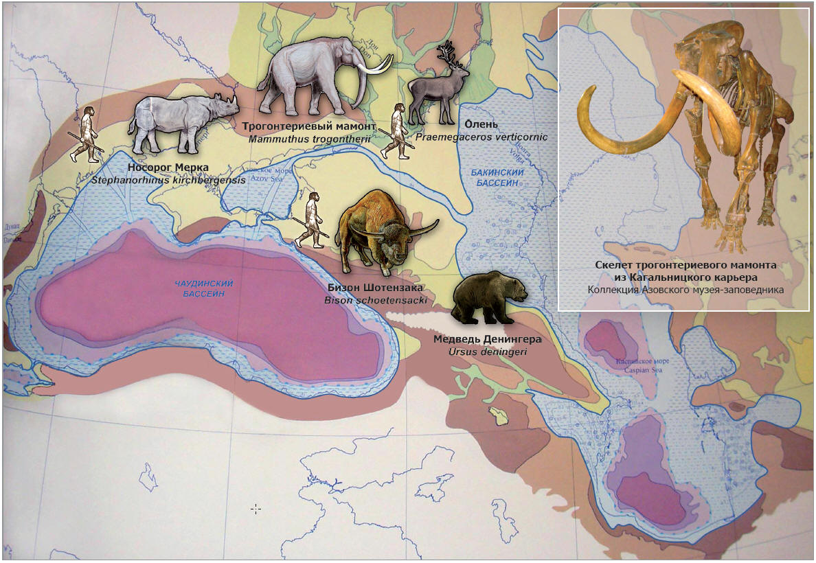 Черноморско-Каспийский бассейн в среднем плейстоцене около 600–400 тыс. лет назад